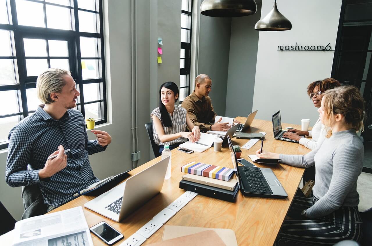 Team members in a conference room